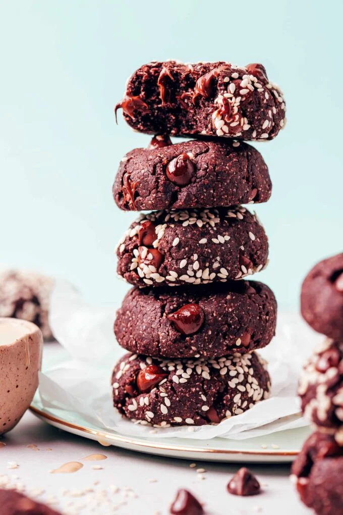 Fudgy Chocolate Tahini Cookies (1 Bowl!)