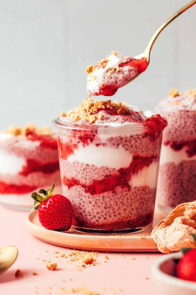Strawberries & Cream Chia Pudding
