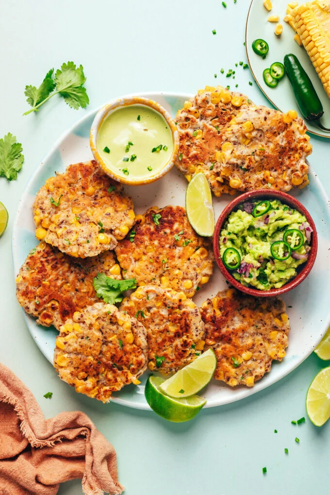 Easy Jalapeño Corn Fritters (Vegan)