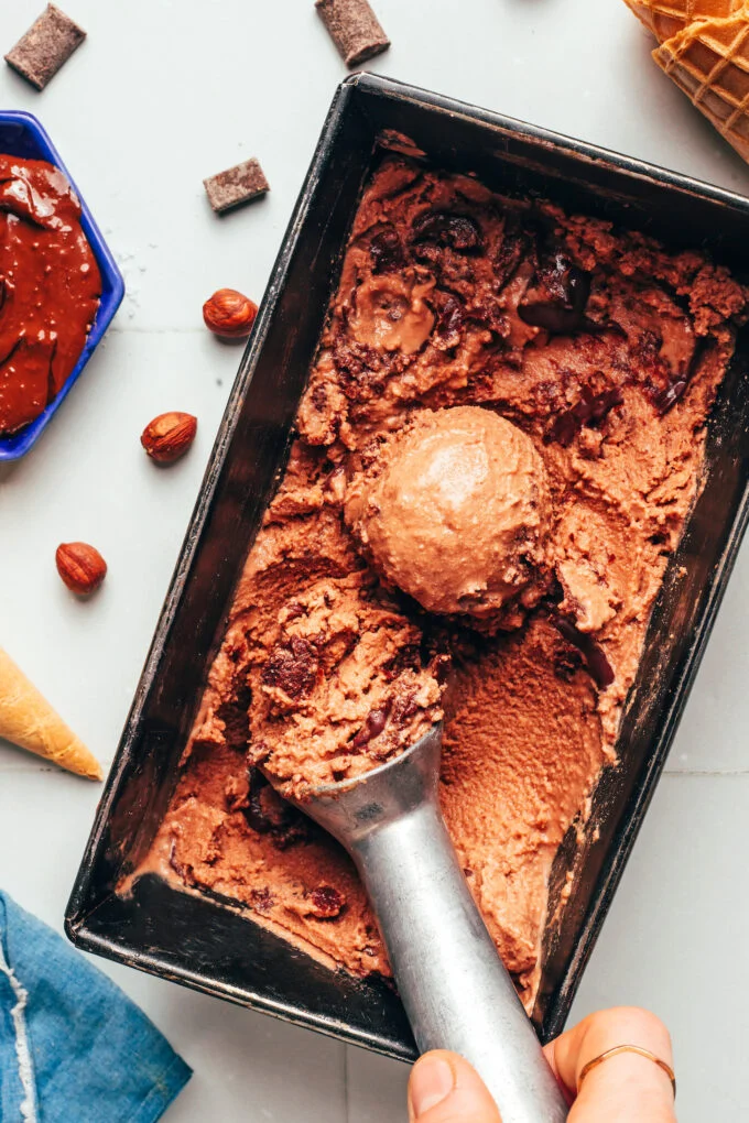 Vegan Nutella Ice Cream 6 Ingredients Minimalist Baker